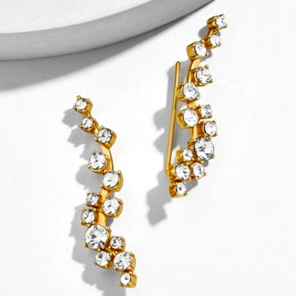 BAUBLEBAR Farrah Ear Crawlers Earrings Gold & Crystal